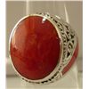 35.80 ctw Coral Ring .925 Sterling Silver