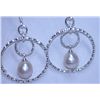 Image 1 : 22.25 CTW WHITE PEARL DANGLING EARRING