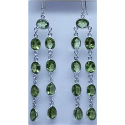 36.20 CTW PERIDOT EARRINGS .925 STERLING SILVER