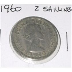 1960 TWO (2) SHILLING *NICE EARLY COIN*!! COIN CAME OUT OF SAFE!!