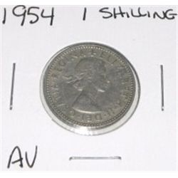 1954 ONE (1) SHILLING *RARE AU HIGH GRADE*!! COIN CAME OUT OF SAFE!!
