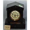 Image 1 : 1 CLOCK-MANTLE, 9"W X 10.5"H, FRENCH WORKS, FACE MARKED COLLIS & SON, BURY, ST. WITH ATTACHED PRE...