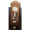 Image 1 : 1 CLOCK-WALL CLOCK 13"W X 38" H CASE, FRENCH BY ODO. PORCELAIN FACED THERMOMETER AND BRASS FRAMED...