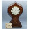 Image 1 : 1 CLOCK-MANTLE, OAK WITH INLAY, X 11"H. DIAL MARKED BUT POSSIBLY THOMAS RUSSEL, LONDON. LEVER MOV...