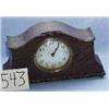 Image 1 : 1 CLOCK-MANTLE, 10.5"W X 6.5"H, MOVEMENT, OAK CASE....
