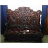 Image 2 : A 1 LARGE CHINESE BENCH WITH LIFT HEAVY DETAILED CARVING FLORALS, DRAGONS AND TWO EAGLES AT EACH...