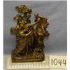 Image 1 : A 1 BRONZE GILDED SCULPTURE WITH LOVERS AND PUTTI. SIGNED FLAMAND. CRACK ON BACK OF BRONZE. 11"H...