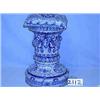 Image 1 : 1 SALTGLAZE COLUMN WITH PILLOW 21"H. THERE ARE THREE HEADS AT BASE AND THREE RAMS HEAD BELOW SECT...
