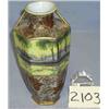 Image 1 : 1 NIPPON VASE WITH SCENE OF AND LILY PADS. TWO GREEN WREATH MARK. 9.75"H....