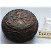 Image 1 : 1 CINNABAR BOX HEAVILY CARVED W/ FIGURES...