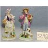 Image 1 : 2 PORCELIAN FIGURINE LADY W/ & MAN W/ DOG 9" TALL...