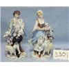 Image 1 : 2 PORCELIAN FIGURINES COLONIAL & WOMAN 10" TALL...