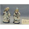 Image 1 : 2 BLU & WHT PORCELIAN FIGURINES BOY & GIRL 7" TALL...
