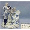 Image 1 : 1 BLU & WHT PORCELIAN FIGURINE MAN & WOMAN PLAYING INSTR. TALL...