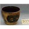Image 1 : 1 GREEN & TAN FLORAL JARDINIERE germany insised # 7"...