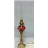 Image 1 : 1 CRANBERRY & BRASS OIL LAMP...