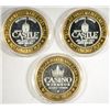 Image 2 : THREE COLLECTIBLE CASINO TOKENS, EACH CONTAIN .6 OUNCE .999 SILVER