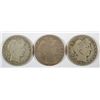 Image 1 : 1911 P, D, S BARBER HALF DOLLARS VG-F