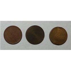 3 blank penny planchets