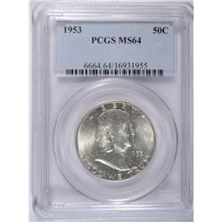 1953 FRANKLIN HALF DOLLAR PCGS MS64