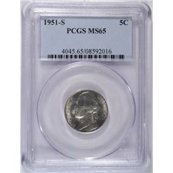 1951-S JEFFERSON NICKEL PCGS MS65