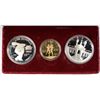 1984 3 PCS SET OLYMPICS- $10.00 GOLD AND 2-SILVER DOLLARS, BOX/COA PROOF
