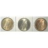 Image 2 : THREE UNCIRCULATED PEACE SILVER DOLLARS, 1922-P MS-63, 1923=P MS-64, 1925-P MS-62