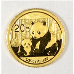 2012 1/20 Th OUNCE .999 GOLD CHINESE PANDA