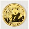 Image 1 : 2012 1/20 Th OUNCE .999 GOLD CHINESE PANDA