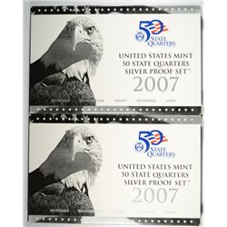 ( 2 ) 2007 UNITED STATES STAT QUARTER SILVER PROOF SETS IN ORIGINAL MINT PACKAGING