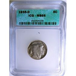 1935-D BUFFALO NICKEL ICG MS65 GEM