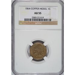 1864 INDIAN CENT CN NGC AU 55 NICE