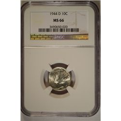 1944-D MERCURY DIME NGC MS66