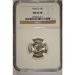 1945-D MERCURY DIME MS65 FB