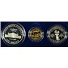 Image 2 : 1983 BILL OF RIGHTS THREE PIECE PROOF COMMEMORATIVE COIN SET, INCLUDES $5.00 GOLD, SILVER DOLLAR AND