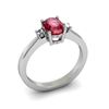 Image 1 : Garnet 1.00 ctw Diamond Ring 14kt White Gold