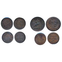 Breton-532. LC-13B. Half Penny. 1841. Canada. CCCS VF-30; Breton-563. LC-17A1. Francis Mullins. (182