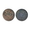 Image 1 : Thomas Church Token. Bow. 6-25. Copper. Reeded edge. Medium thick. 8.0 gms. Unc. 50% lustre.