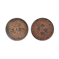 Thomas Church Token. Bow. 8-27. Copper. Plain edge. Thin. 4.4 gms. Unc. 60% lustre.