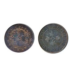 Thomas Church Token. Bow. 8-27. Copper. Plain edge. Thin. 5.1 gms. Unc. 25% lustre.