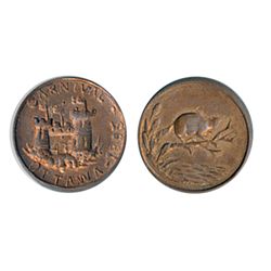 Thomas Church Token. Bow. 14-50. Copper. Plain edge. Thin. 10.8 gms. Unc. 70% lustre.