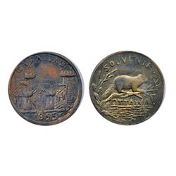 Thomas Church Token. Bow. 15-49. Brass. Plain edge. Thin. 8.9 gms. Unc. 80% lustre.