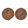 Image 1 : Thomas Church Token. Bow. 35-48. Copper. Plain edge. Medium thick. 9.5 gms. Unc. 80% lustre.