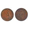 Image 1 : Thomas Church Token. Bow. 38-45. Copper. Plain edge. Thick. 12.9 gms. Unc. Brown.