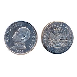 HAITI. 50 Centimes. 19079w0. KM#56. NGC graded Proof-65.