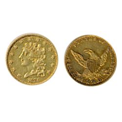 $2 1/2 Dollar Gold. Classic Head. 1836. Very Fine-25. Orange lustre.