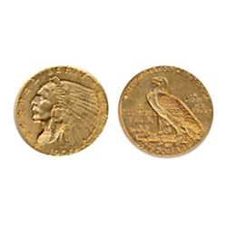 $2 1/2 Dollar Gold. 1909. Extra Fine-40. Orange lustre.