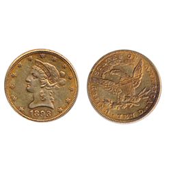 $10.00 Gold. 1893. Liberty type. Very Fine-30.