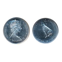 50 Cents. 1967. A double-struck, rotated in collar error. NGC graded Mint State-64. Brilliant and lu