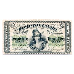 25 CENTS. March 1, 1870-A. DC-1a. Letter ‘A’ under date. BCS graded Very Fine-20.